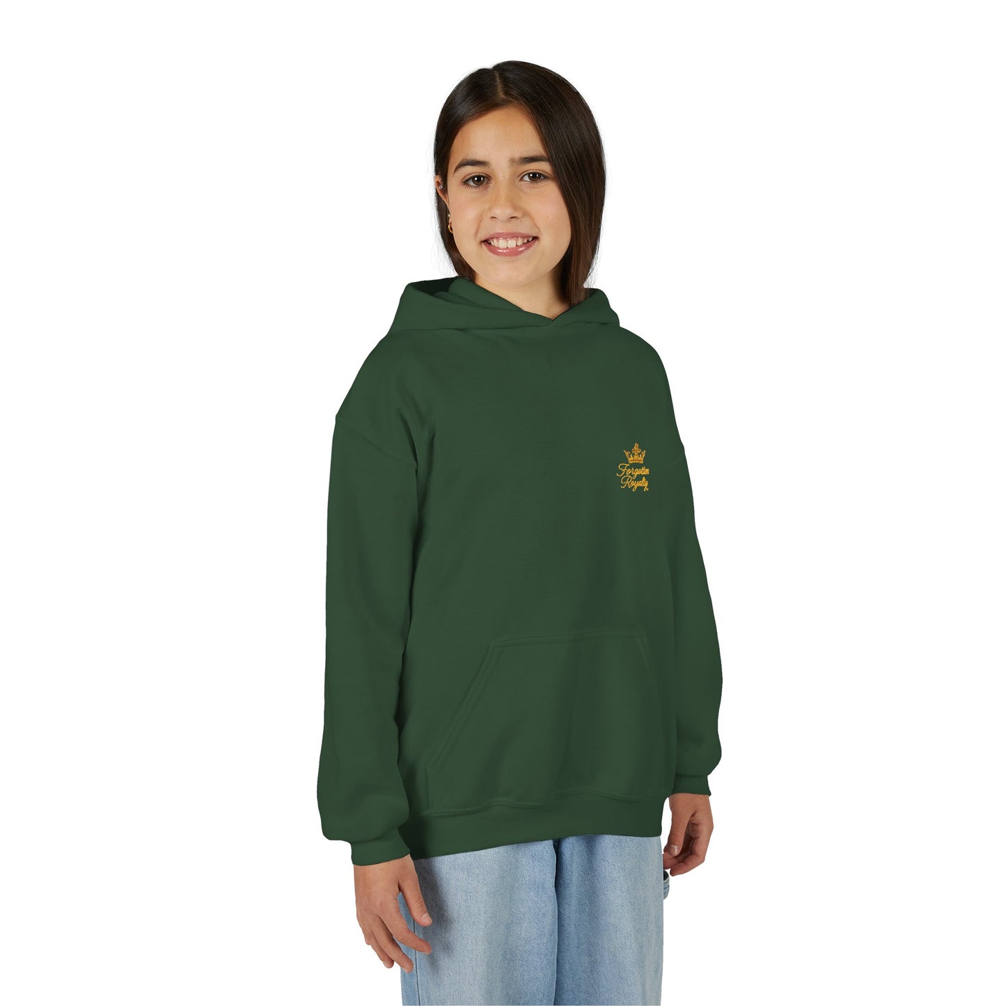 Youth Crown Embroidered Hooded Sweatshirt, Cozy Youth Pullover, Children's Hoodie, Gift for Kids, Casual Winter Wear