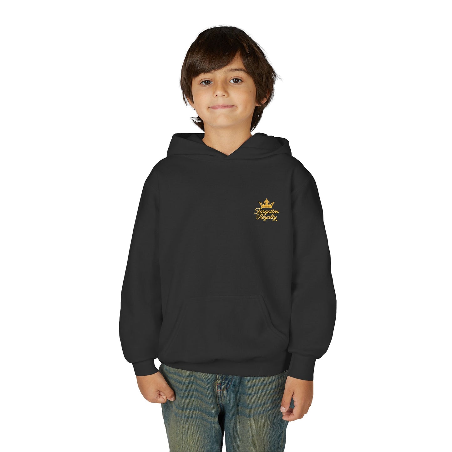 Youth Crown Embroidered Hooded Sweatshirt, Cozy Youth Pullover, Children's Hoodie, Gift for Kids, Casual Winter Wear