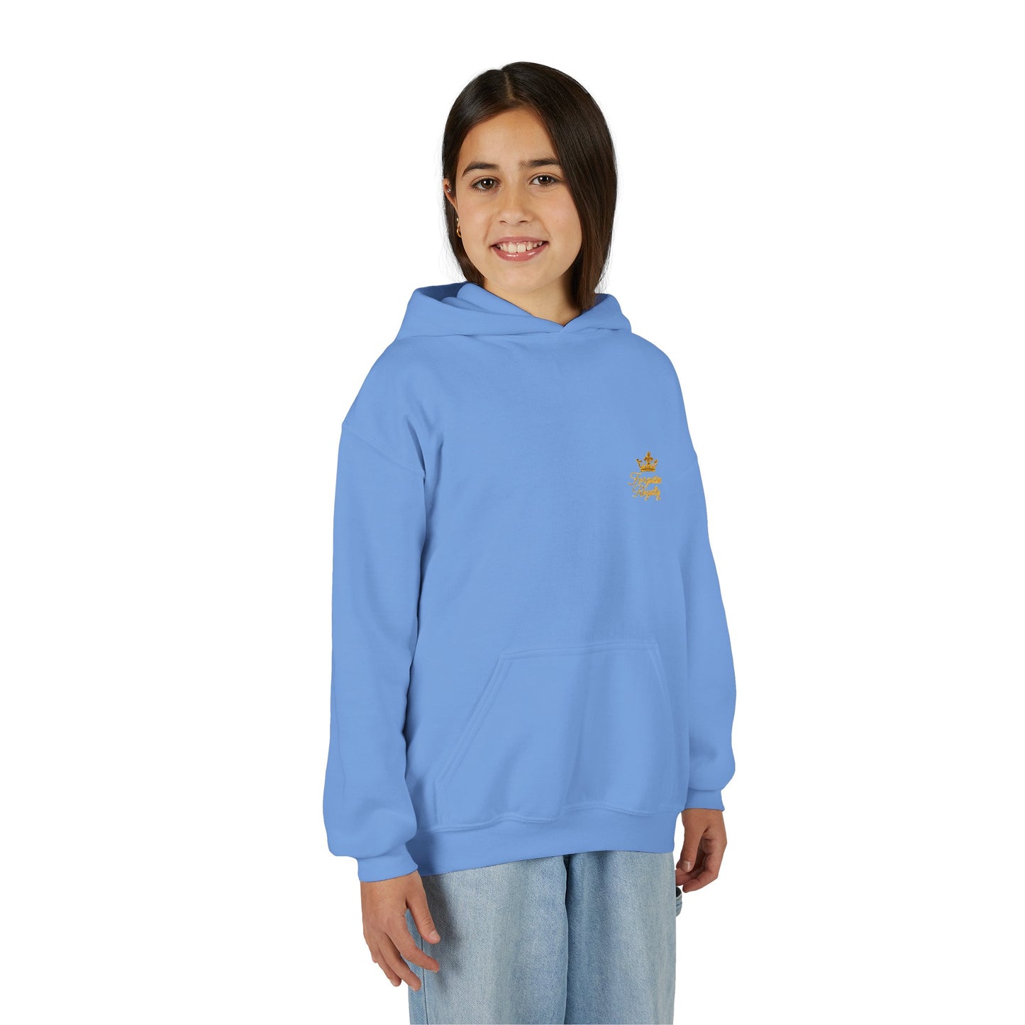 Youth Crown Embroidered Hooded Sweatshirt, Cozy Youth Pullover, Children's Hoodie, Gift for Kids, Casual Winter Wear