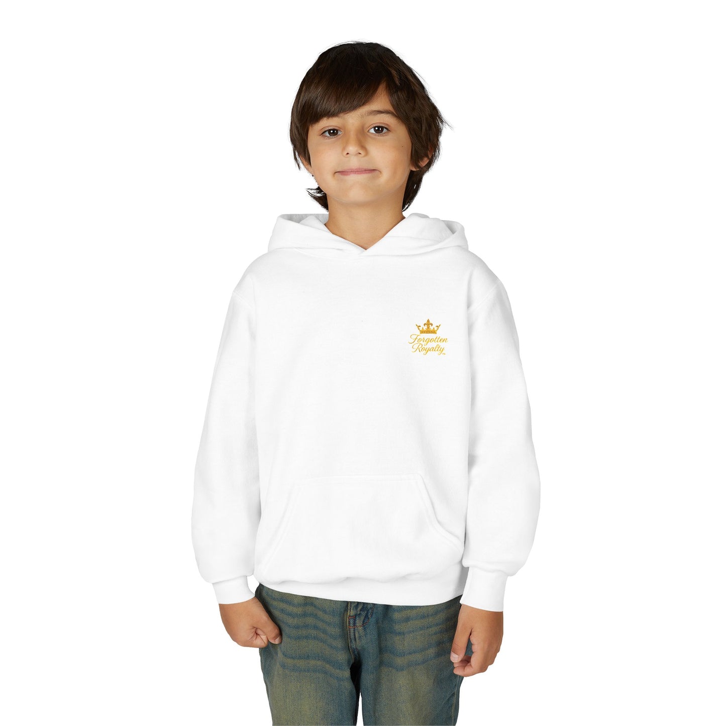 Youth Crown Embroidered Hooded Sweatshirt, Cozy Youth Pullover, Children's Hoodie, Gift for Kids, Casual Winter Wear