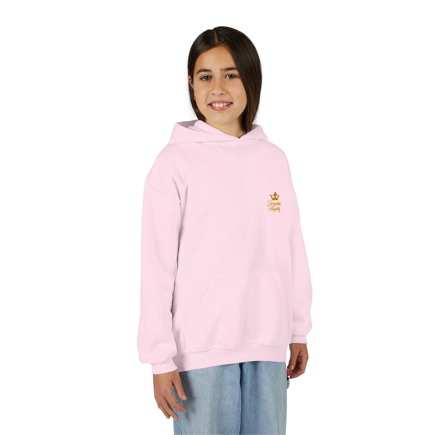 Youth Crown Embroidered Hooded Sweatshirt, Cozy Youth Pullover, Children's Hoodie, Gift for Kids, Casual Winter Wear