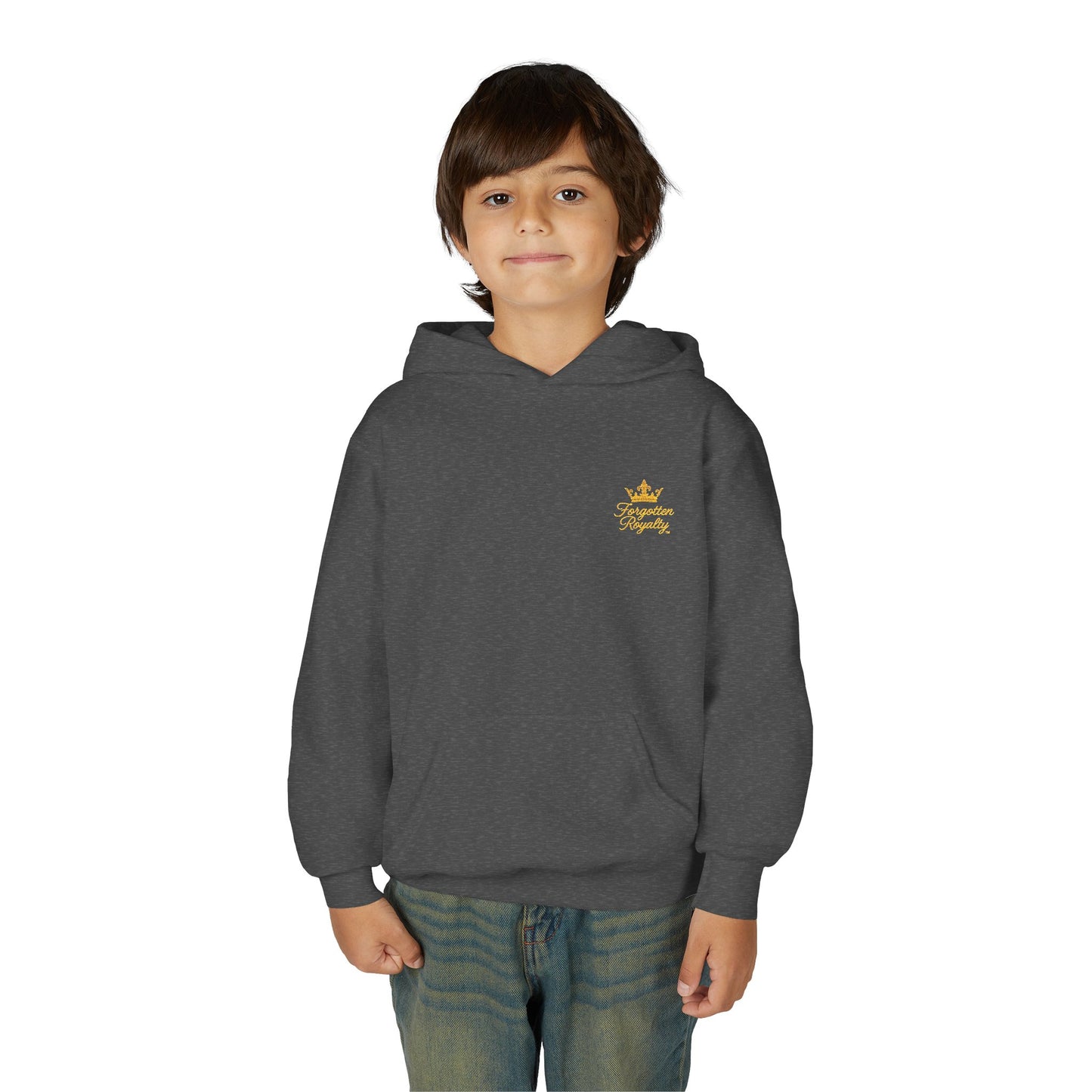 Youth Crown Embroidered Hooded Sweatshirt, Cozy Youth Pullover, Children's Hoodie, Gift for Kids, Casual Winter Wear