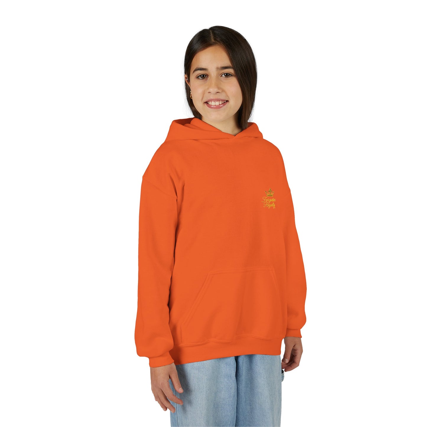 Youth Crown Embroidered Hooded Sweatshirt, Cozy Youth Pullover, Children's Hoodie, Gift for Kids, Casual Winter Wear