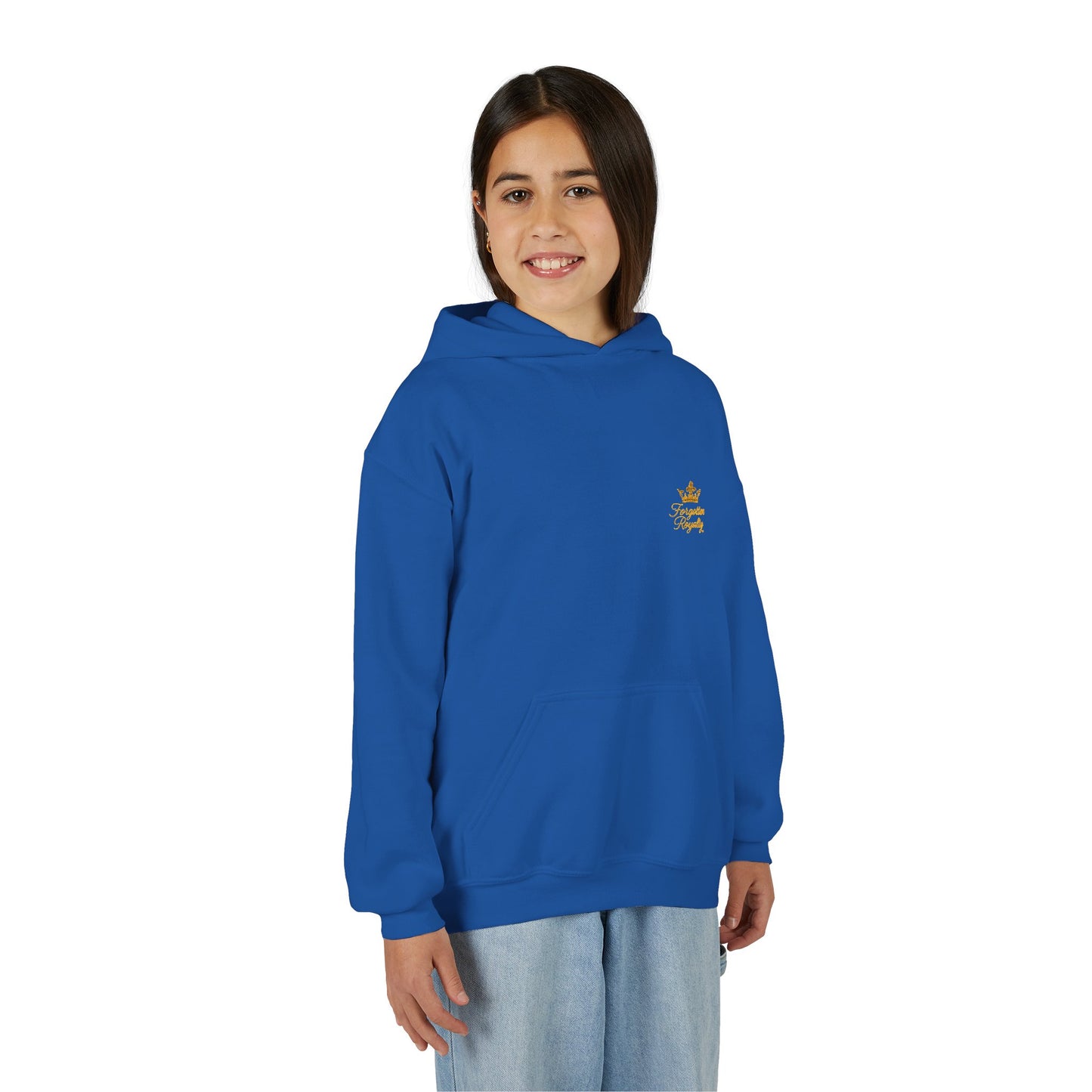 Youth Crown Embroidered Hooded Sweatshirt, Cozy Youth Pullover, Children's Hoodie, Gift for Kids, Casual Winter Wear