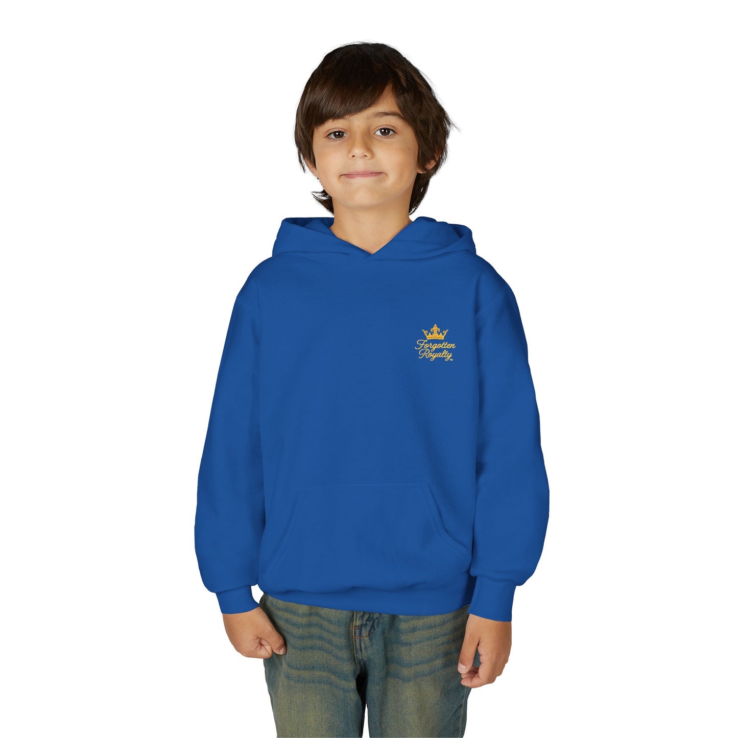 Youth Crown Embroidered Hooded Sweatshirt, Cozy Youth Pullover, Children's Hoodie, Gift for Kids, Casual Winter Wear