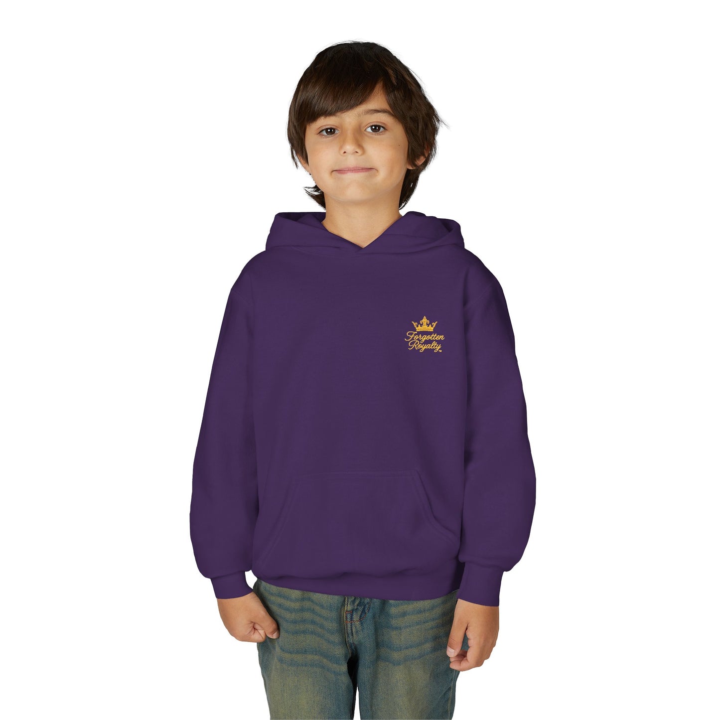 Youth Crown Embroidered Hooded Sweatshirt, Cozy Youth Pullover, Children's Hoodie, Gift for Kids, Casual Winter Wear