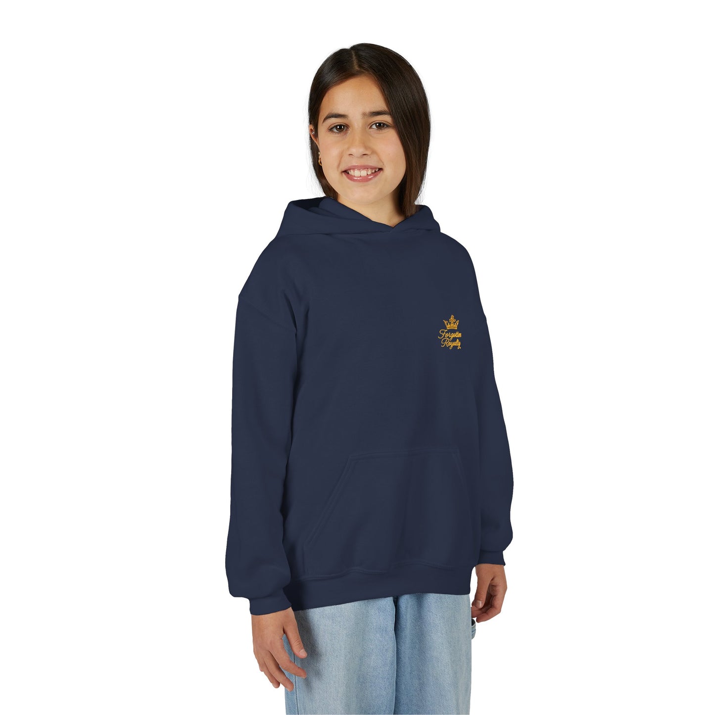 Youth Crown Embroidered Hooded Sweatshirt, Cozy Youth Pullover, Children's Hoodie, Gift for Kids, Casual Winter Wear