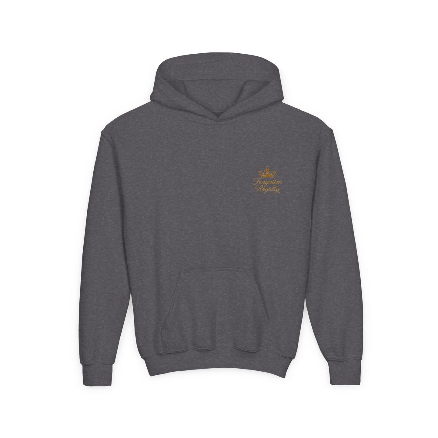 Youth Crown Embroidered Hooded Sweatshirt, Cozy Youth Pullover, Children's Hoodie, Gift for Kids, Casual Winter Wear