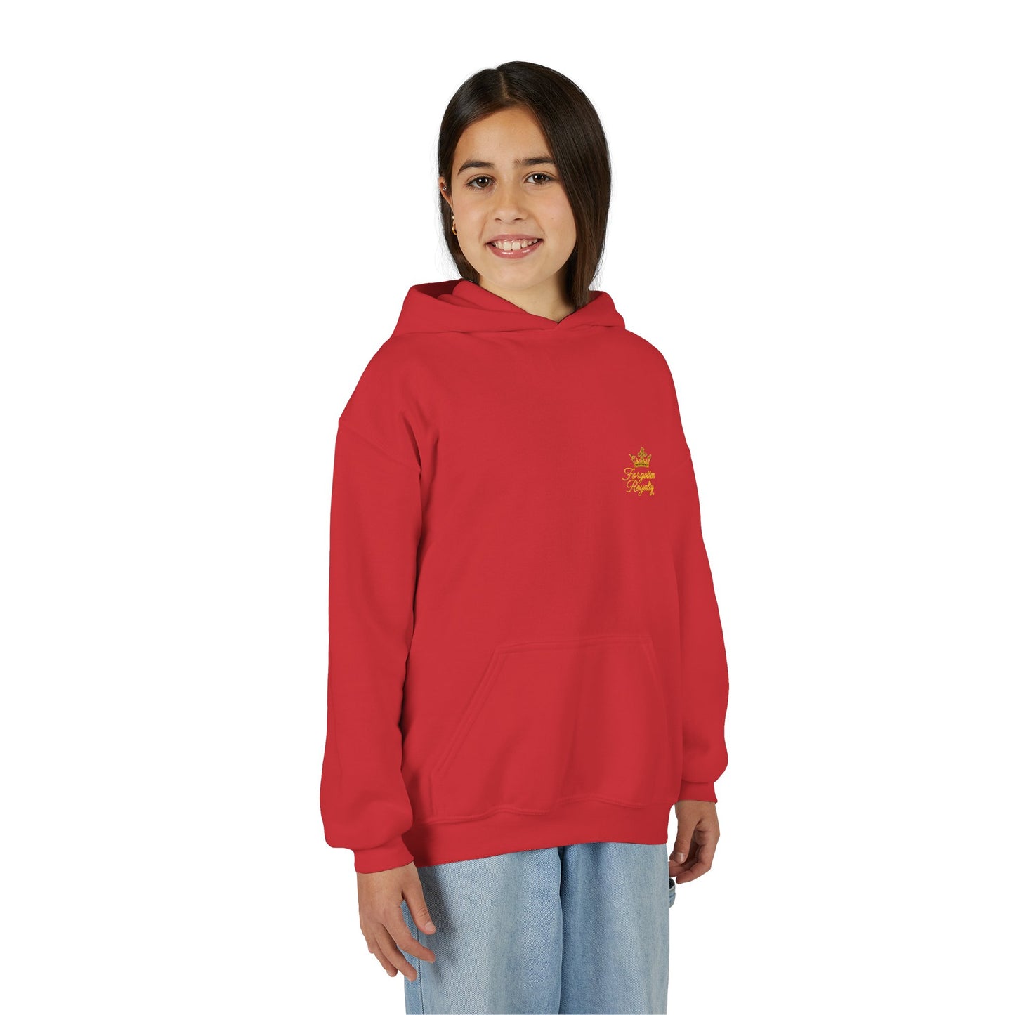 Youth Crown Embroidered Hooded Sweatshirt, Cozy Youth Pullover, Children's Hoodie, Gift for Kids, Casual Winter Wear