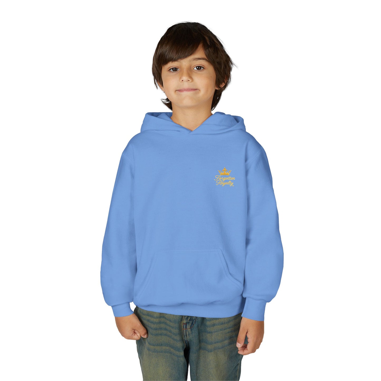 Youth Crown Embroidered Hooded Sweatshirt, Cozy Youth Pullover, Children's Hoodie, Gift for Kids, Casual Winter Wear