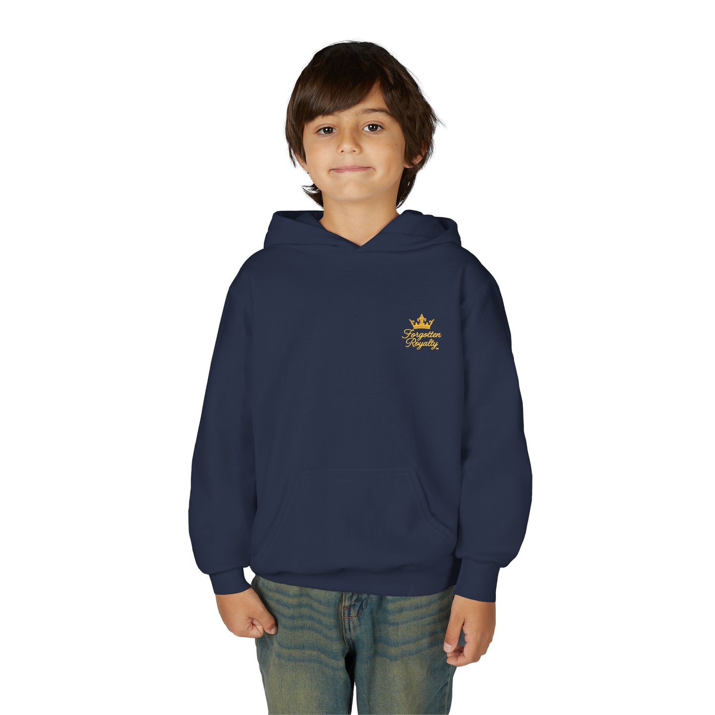 Youth Crown Embroidered Hooded Sweatshirt, Cozy Youth Pullover, Children's Hoodie, Gift for Kids, Casual Winter Wear