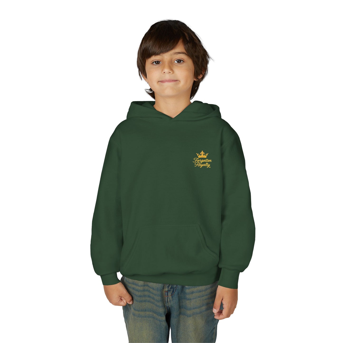 Youth Crown Embroidered Hooded Sweatshirt, Cozy Youth Pullover, Children's Hoodie, Gift for Kids, Casual Winter Wear