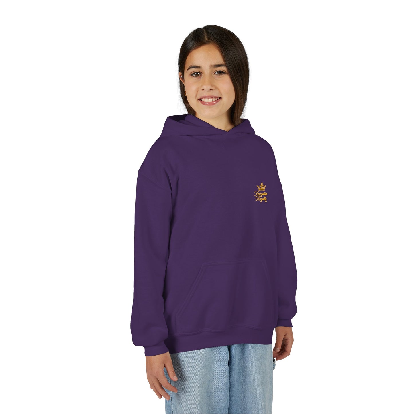 Youth Crown Embroidered Hooded Sweatshirt, Cozy Youth Pullover, Children's Hoodie, Gift for Kids, Casual Winter Wear