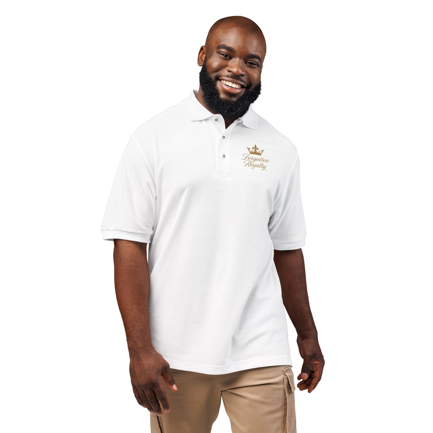 Embroidered Unisex Polo Shirt - Crown Design for Casual Elegance, Great for Weddings, Anniversaries, Birthdays, Father's Day